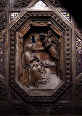 Tabernacle, detail of the Annunciation of the Virgin 1359