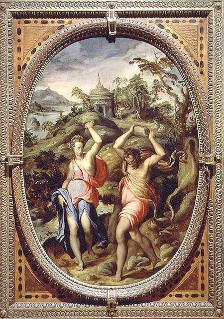 Deucalion and Pyrrha von Andrea di Mariotto del Minga