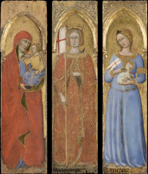 Hl. Anna mit dem Marienkind, Hl. Ursula, Hl. Agnes von Andrea di Vanni d'Andrea Salvani