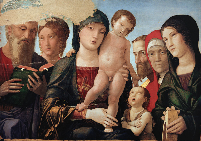 A. Mantegna und Werkstatt, Maria mit Kind und Heilige von Andrea Mantegna