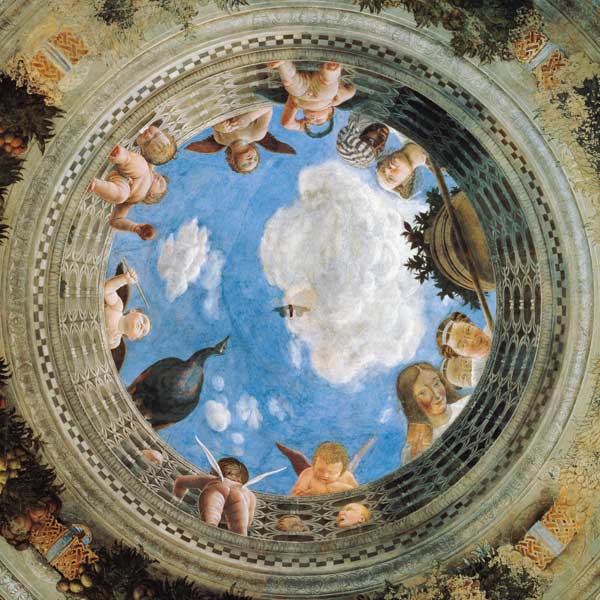 Camera degli Sposi - Ceiling Fresko, Palazzo Ducale, Mantua, Italy (Detail) von Andrea Mantegna