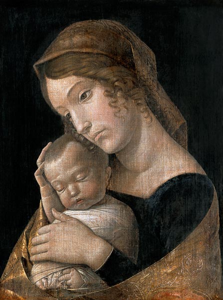 Maria mit dem schlafenden Kind von Andrea Mantegna
