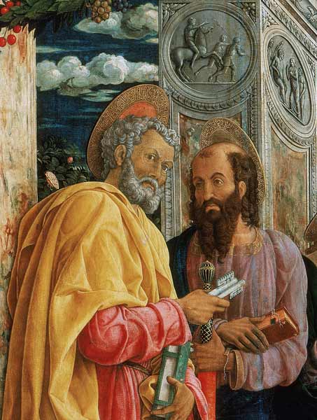 St. Peter and St. Paul, detail from the left panel of the St. Zeno of Verona Altarpiece von Andrea Mantegna