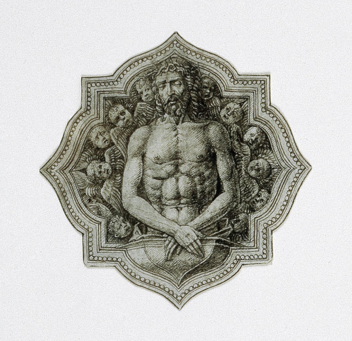 Vierpaß mit Christus als Schmerzensmann von Andrea Mantegna