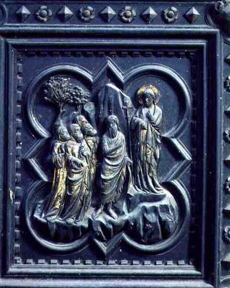 St John the Baptist Announces Christ, eighth panel of the South Doors of the Baptistery of San Giova von Andrea Pisano
