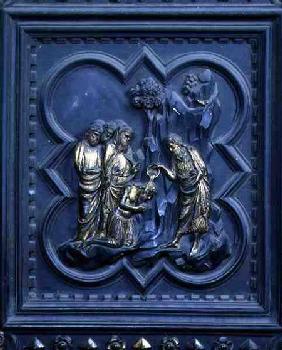 The Baptism of the Disciples, ninth panel of the South Doors of the Baptistery of San Giovanni 1336