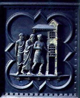 The Incarceration of St John the Baptist, twelfth panel of the South Doors of the Baptistery of San 1336