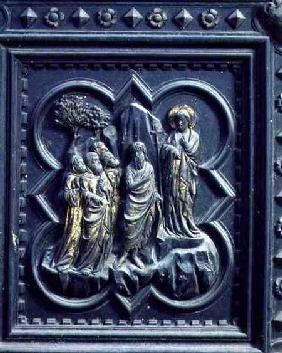 St John the Baptist Announces Christ, eighth panel of the South Doors of the Baptistery of San Giova 1336