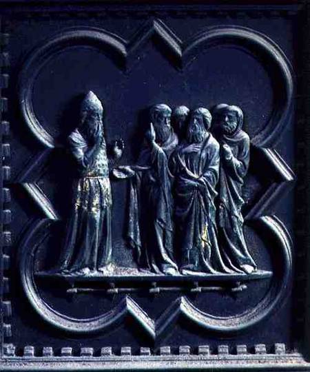 Zechariah is Struck Dumb, second panel of the South Doors of the Baptistery of San Giovanni von Andrea Pisano