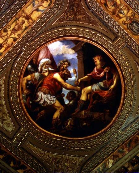 Allegory of the Empire, from the ceiling of the library von Andrea Schiavone