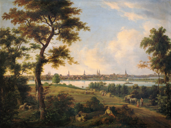 View of Lubeck von Andreas Achenbach
