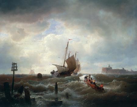The Entrance to the Harbour at Hellevoetsluys 1850
