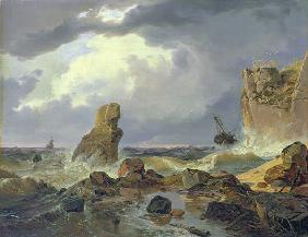 Surf on a Rocky Coast 1835