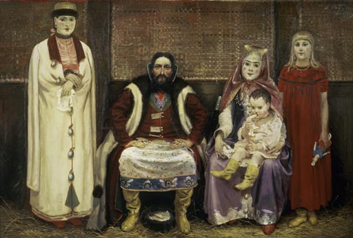Russische Kaufmannsfamilie im 17. Jahrhundert von Andrej Petrowitsch Rjabuschkin