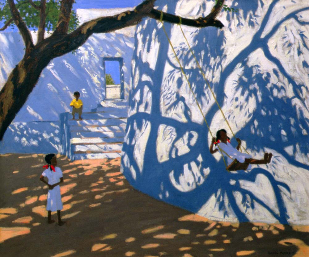 Girl on a Swing, India von Andrew  Macara