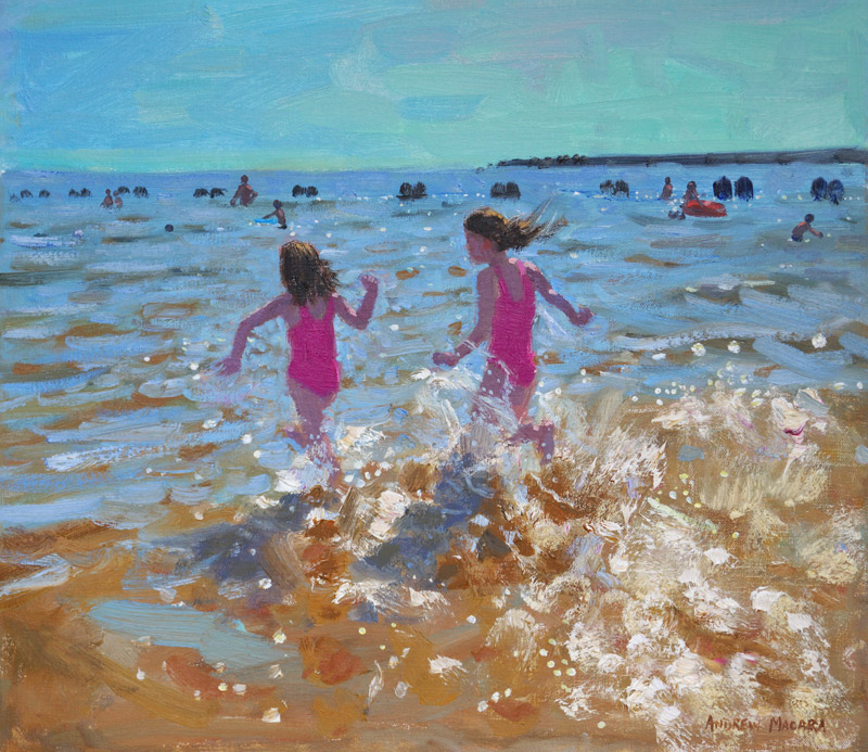 Splashing in the sea, Clacton von Andrew  Macara