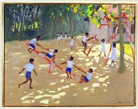 Playground, Sri Lanka, 1998 (oil on canvas) 