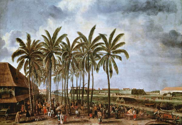 The Castle of Batavia, as Seen from Kali Besar West von Andries Beeckman