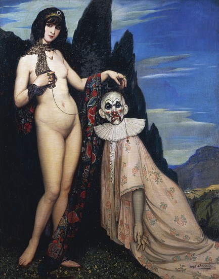 The woman and puppet von Angel Zárraga