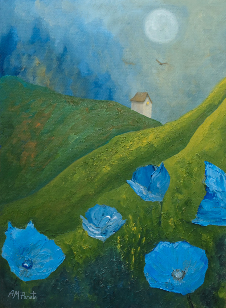 Blau in den Feldern von Angeles M. Pomata