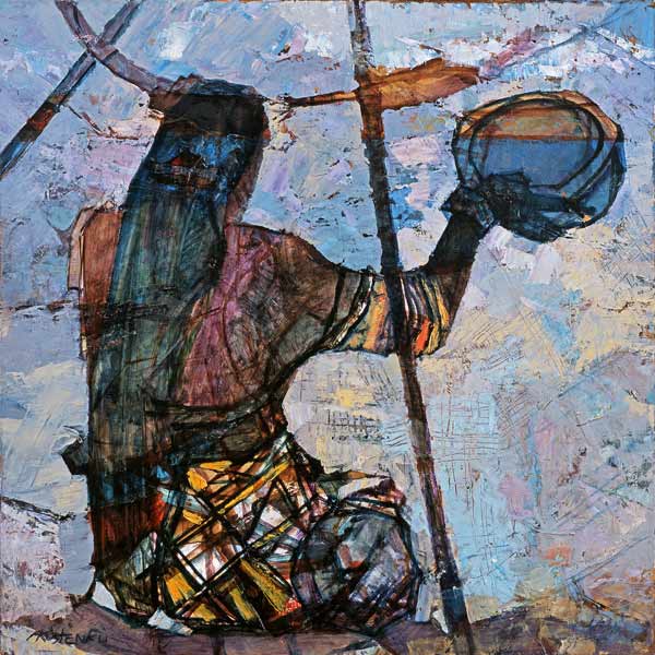A Fishing Woman (oil on canvas)  von Anna  Kostenko