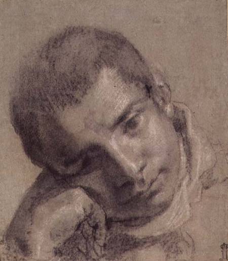 Head of a Youth (charcoal and white chalk) von Annibale Carracci