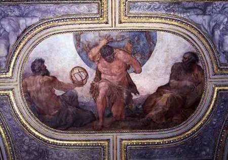 Hercules Supporting the World Flanked by Euclid and Ptolemy, from the 'Camerino' von Annibale Carracci