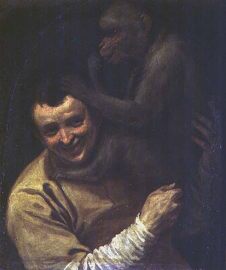 Man with Monkey von Annibale Carracci