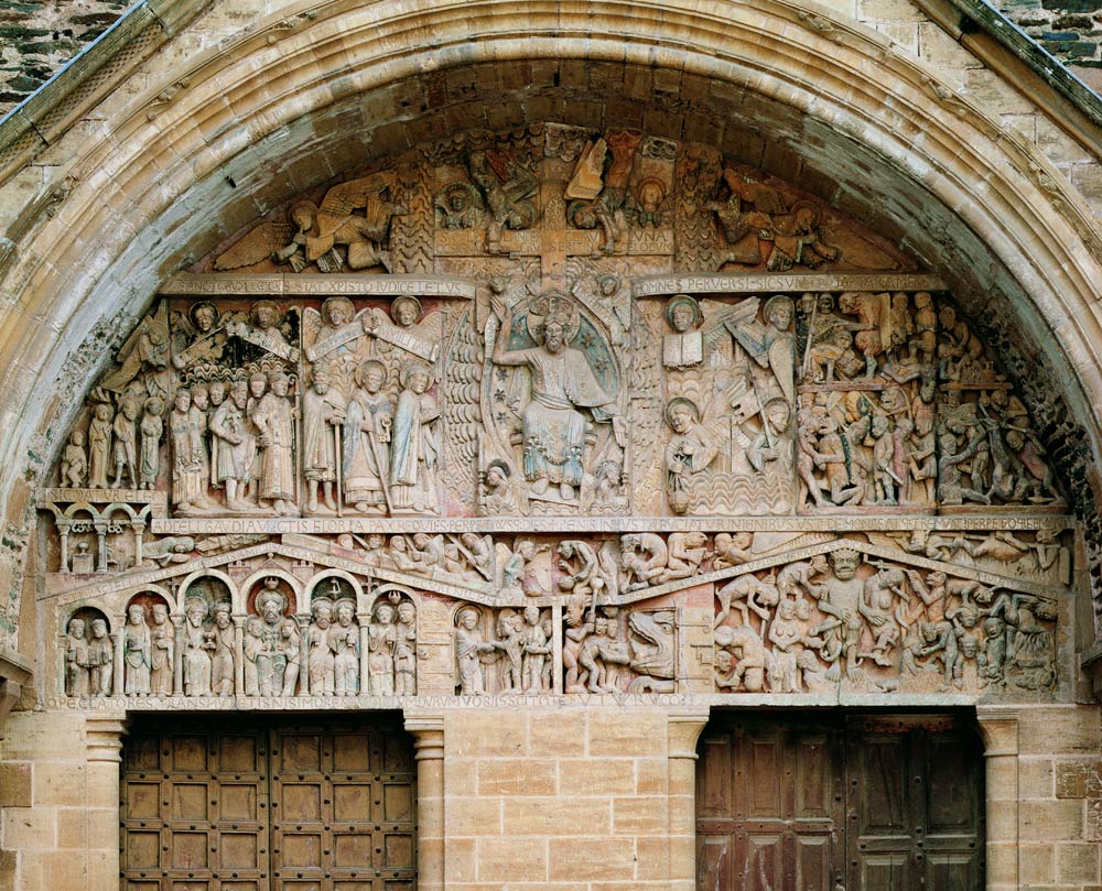 The Last Judgement, west portal tympanum von Anonym Romanisch