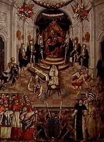 Aula mortis funesta. Barockes Bild mit Totengerippen aus Kloster Ranshofen von Anonym, Haarlem