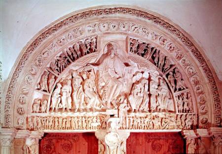 The Pentecost, from the tympanum of the central portal von Anonym Romanisch