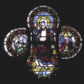 Assisi, Glasfenster, Maria mit Propheten 1275