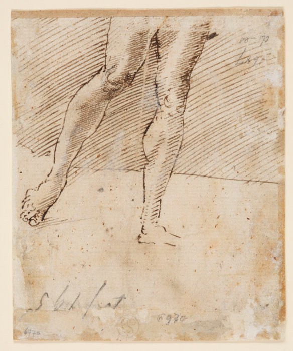 Beine eines stehenden Mannes (Fragment) von Anonym