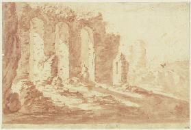 Landschaft mit Ruine eines Aquäduktes