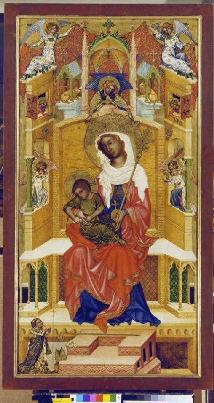 Thronende Maria mit dem Kinde (sog Glatzer Madonna) von Anonym (Böhmisch)