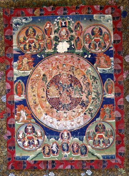 1961.70 Thangka of peaceful and wrathful Deities von Anonymous