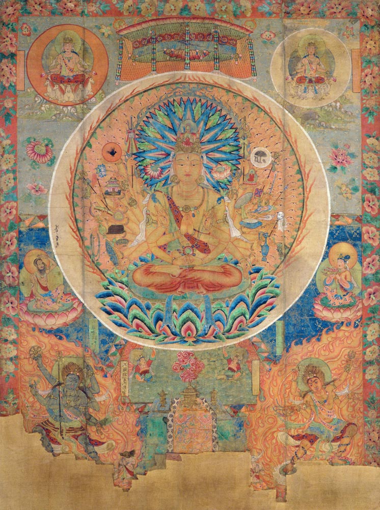 Ch.xxvviii.006 The Mandala of Sahasrabhuja Avalokitesvara, Tunhuang von Anonymous