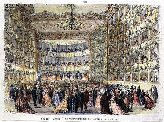 A Masked Ball at the Fenice Theatre, Venice, 19th century von Anonymous