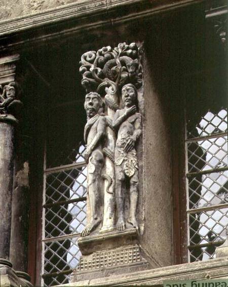 Adam and Everelief figures from the first floor of the former Town Hall von Anonymous