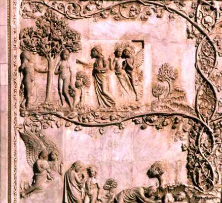 Bas-relief panel depicting scenes from Genesisfrom the lower facade von Anonymous