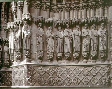 Central Portal of the West Facadedetail of Apostle figures on the left of the door von Anonymous