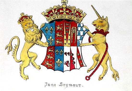 Coat of Arms of Jane Seymour (c.1509-37), third wife of King Henry VIII of England (1491-1547) von Anonymous