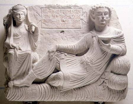 Couple at a banquet, tomb find from Palmyra,Syria von Anonymous