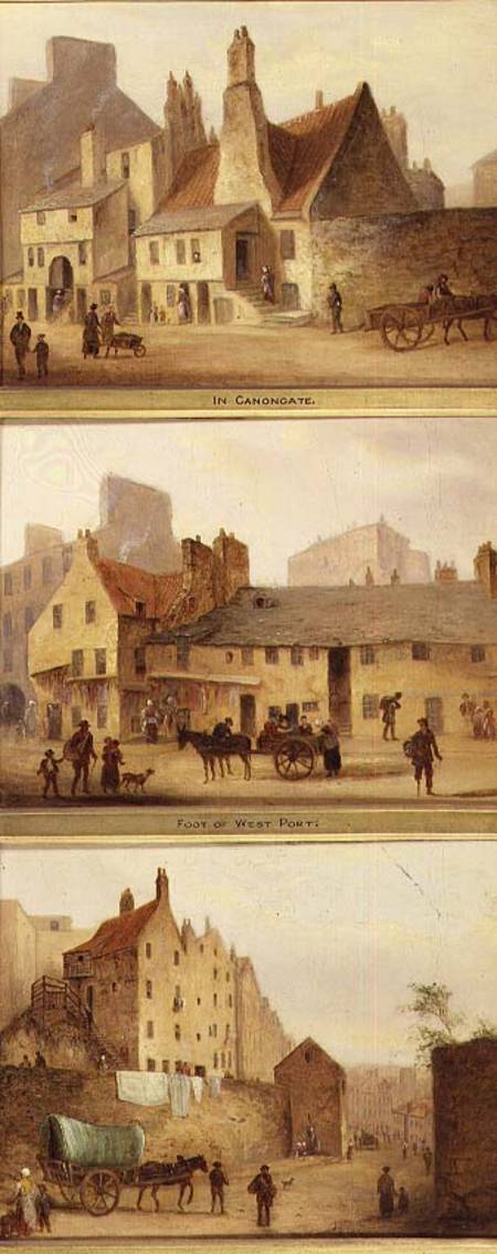 Edinburgh: Nine Views of the Old Town, In Canongate, Foot of West Port, Calton von Anonymous