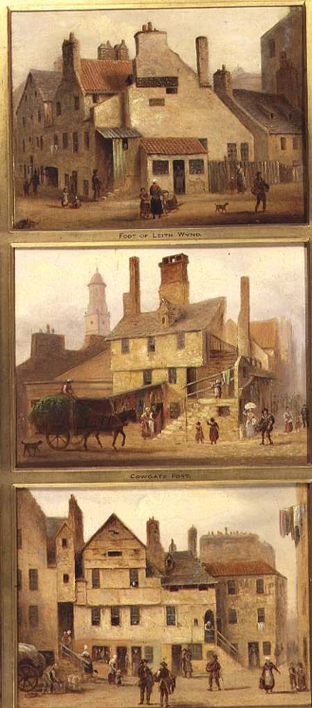 Edinburgh: Nine Views of the Old Town, Foot of Leith Wynd, Cowgate Port, Foot of Candle Maker Row von Anonymous