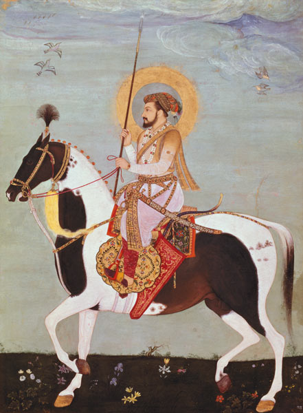 Equestrian portrait of Shah Jahan (1592-1666), 5th Mogul Emperor of Hindustan,Indian von Anonymous