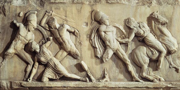 The Battle of the Greeks and the Amazonspart of the frieze from the Mausoleum of Halicarnassus von Anonymous