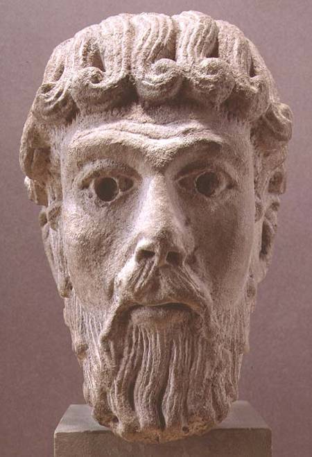 Head of St. Peter, fragment of a statue from the Shrine of St. Lazarus, Cathedral of St. Lazare, Aut von Anonymous
