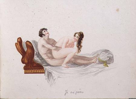 Illustration from "Les Extases de l'Amour (hand-coloured aquatint) von Anonymous