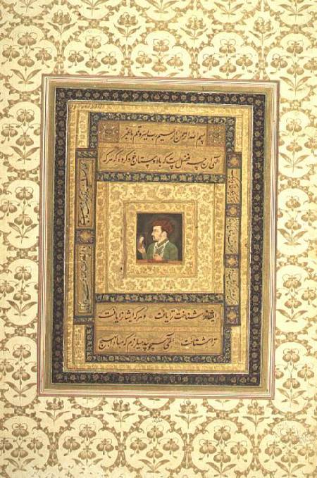 Jahangir holding a picture of the Madonna, inscribed in Persian: Jahangir Shah,Moghul von Anonymous